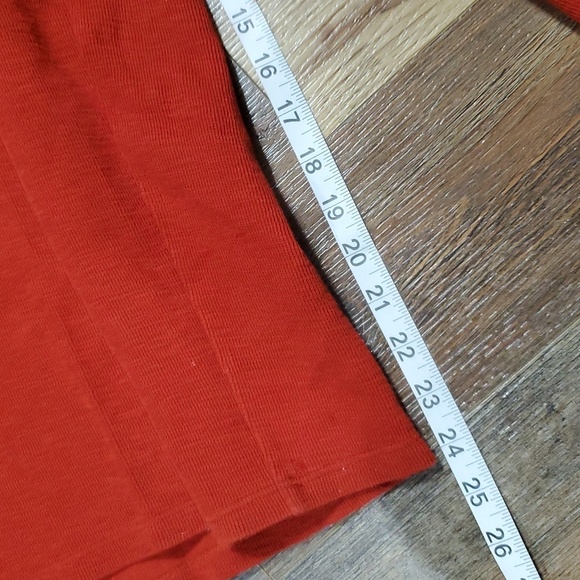 Eileen fisher organic cotton knit rust red orange pocket crop wide leg pants - Picture 2 of 8